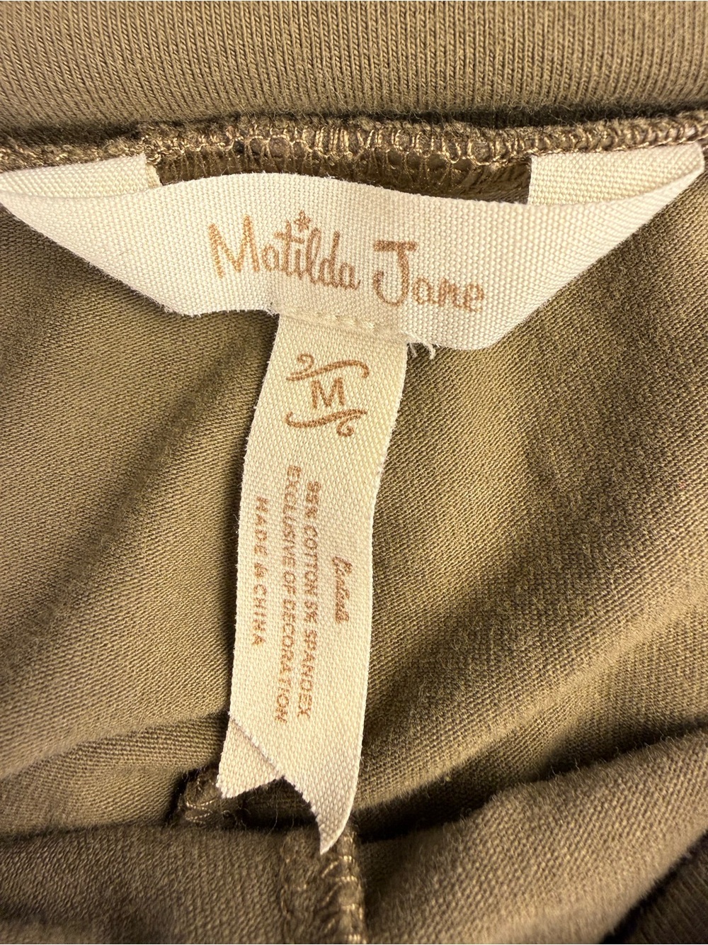 Matilda Jane Treetops Big Ruffles Olive Tan Cropped Pants Medium - Picture 5 of 8
